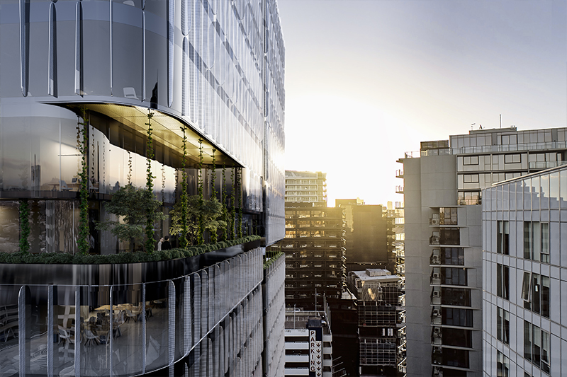 Garden terraces at 627 Chapel St, South Yarra